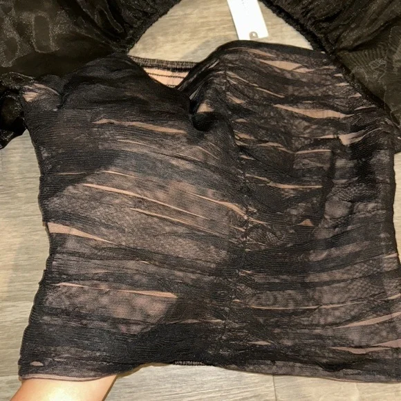 Maeve puff sleeve embellished tulle top - Picture 5 of 8